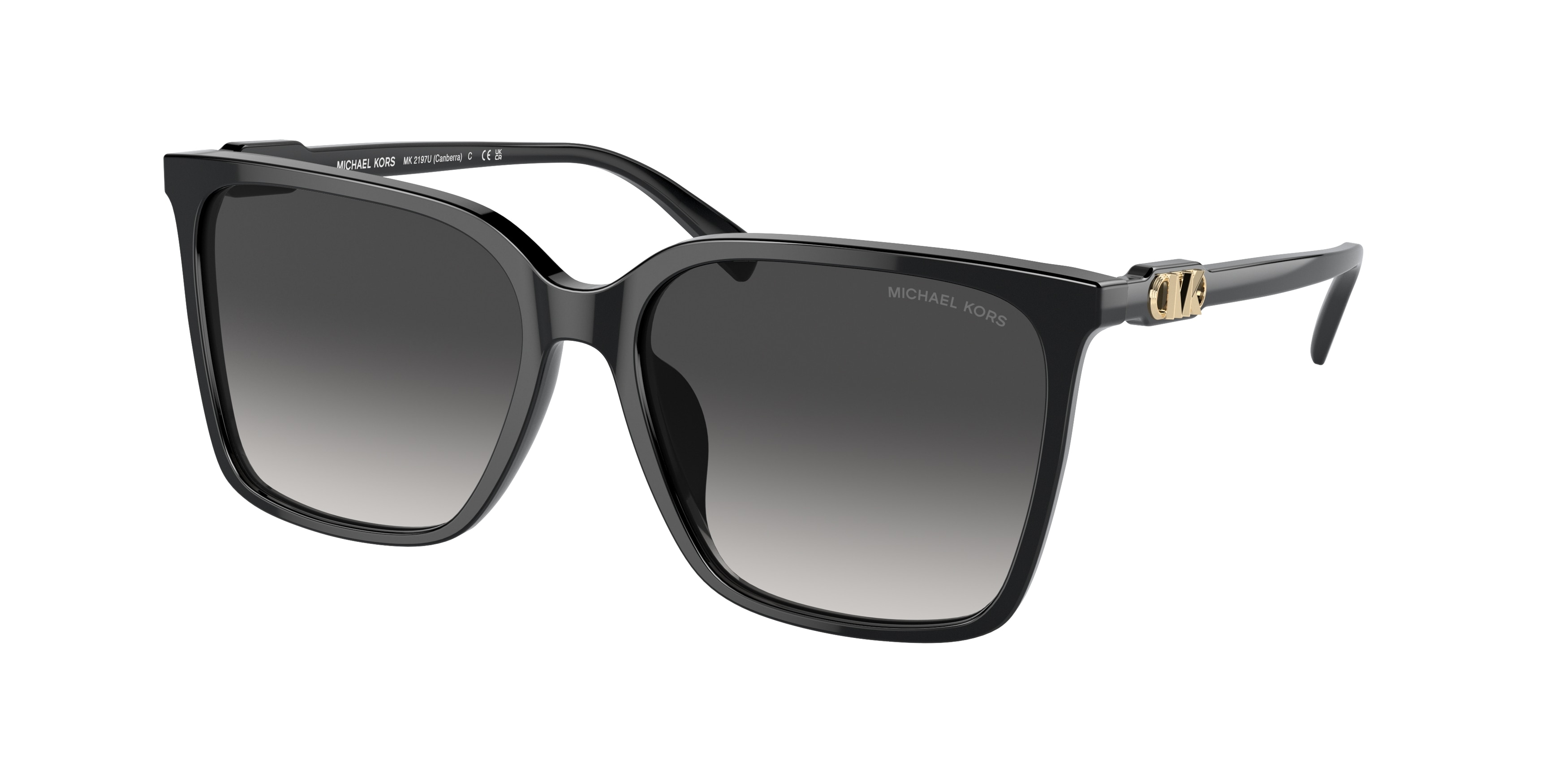 Michael Kors Damen MK2197U Canberra 30058G Sonnenbrillen Acetat Schwarz Grau Quadratisch Normal Schattiert-image